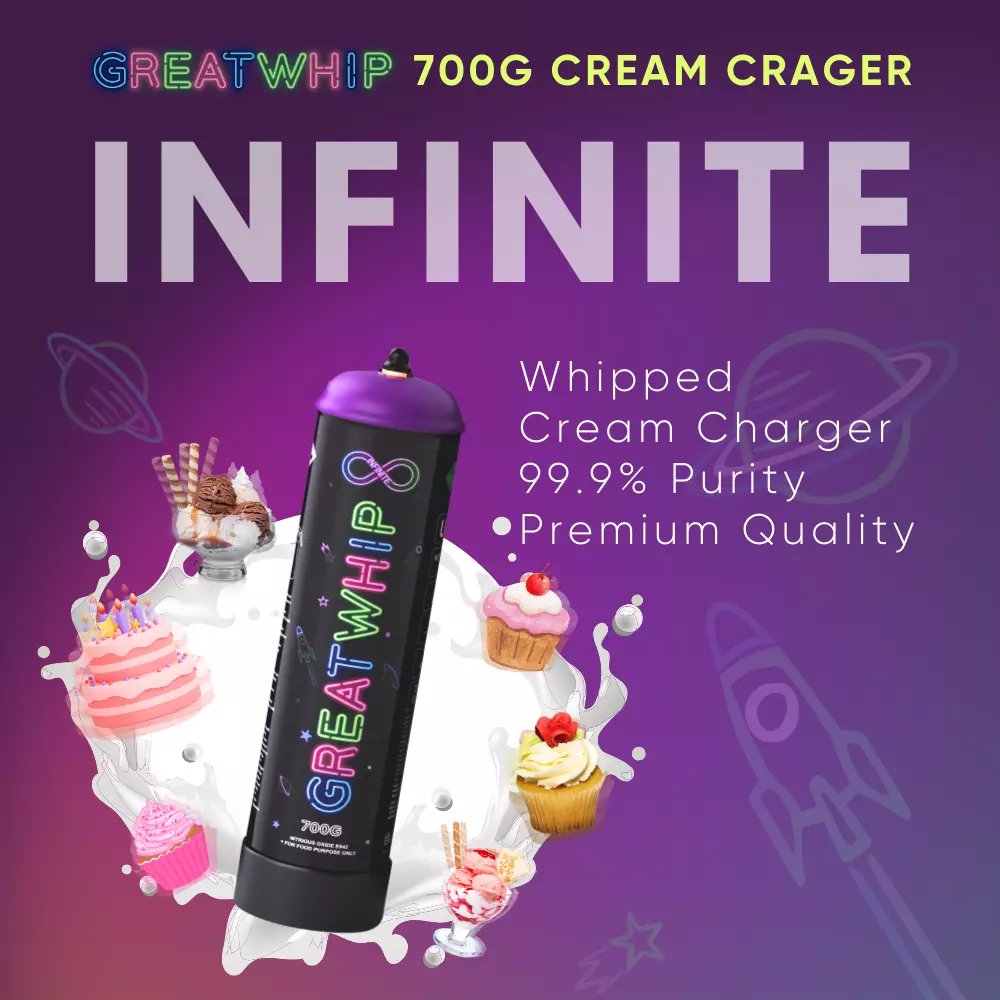 Great Whip Ultra Pure Premium Cream Charger 1.1L 700g - Display of 6 (MSRP $19.99 Each) - SMDistro